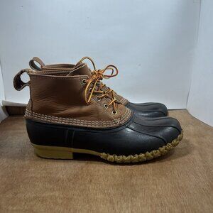 LL BEAN Boots Waterproof Duck Brown Leather  Mens Size 10